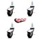 Service Caster 3 Inch Bright Chrome Hooded Neoprene Rubber 3/8 Inch Threaded Stem Casters, 4PK SCC-TS03S310-NPRB-BC-381610-4 - alternate 4